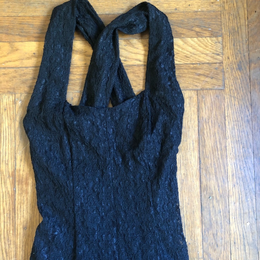 Black 90’s lace maxi dress size 7 - Picture 2 of 4